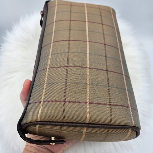 Burberrys Nova Check Brown Canvas & Leather Clutch Bag - Picture 5 of 16